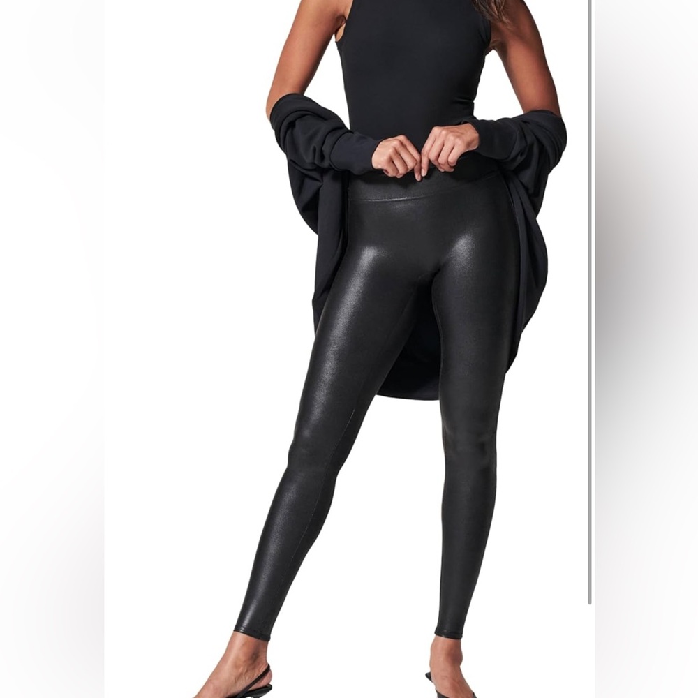 Spanx Faux Leather Leggings Black Medium